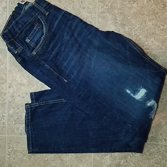 New Boys 12 Husky Levis Dark Denim Regular Tapered 502 Jeans - Picture 2 of 4